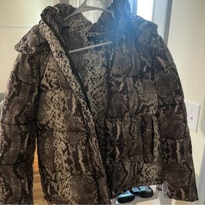Snake skin puffer jacket